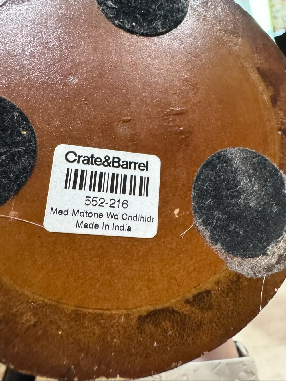 Crate&Barrel Tall Brown Wood Candle Holders - Pair. Sleek MCM